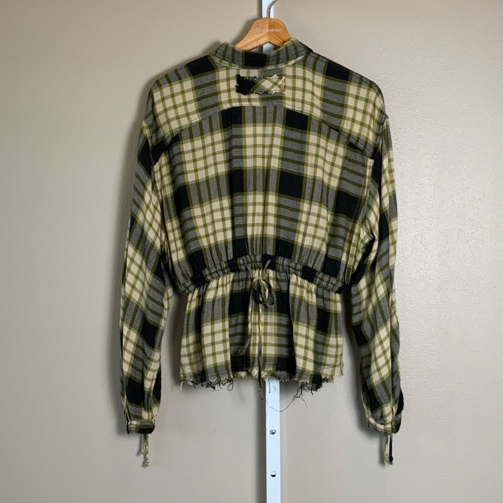 Free People We The Free Pacific Dawn Plaid Peplum Snap Buttonwdown - Picture 13 of 16